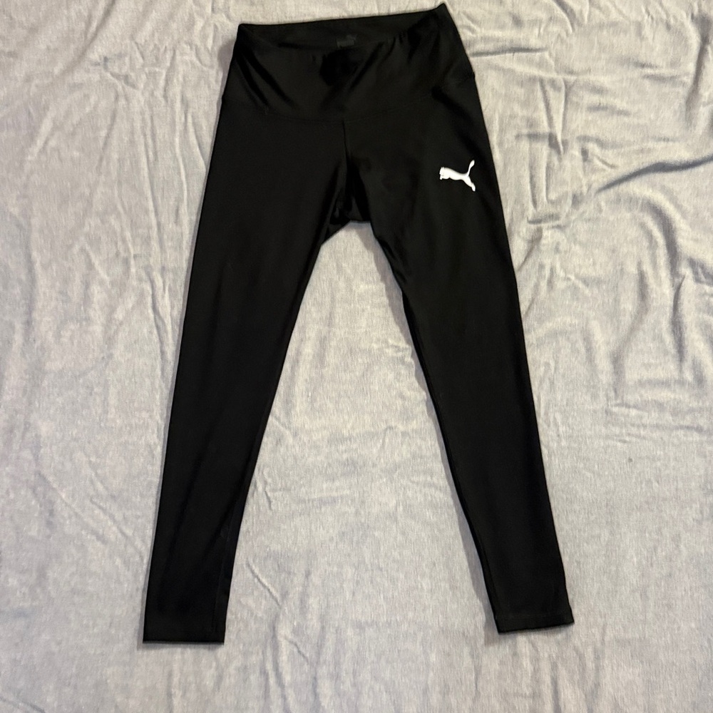 Puma Black Leggings with White Logo